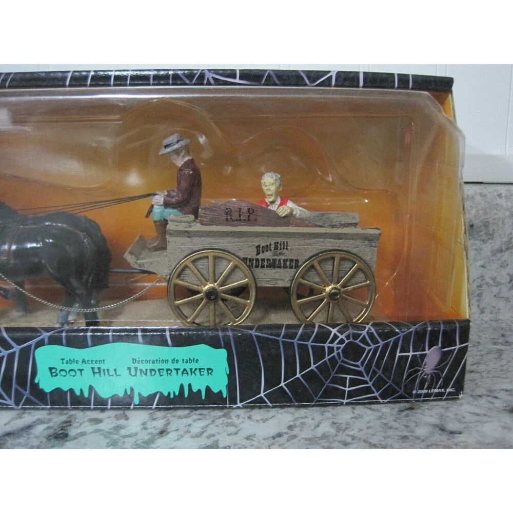 2009 Lemax Spooky Town Boot Hill Undertaker Retired Table Accent